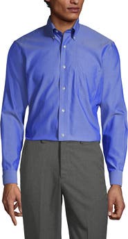 Lands' End School Uniform Long Sleeve No Iron Pinpoint Dress Shirt
