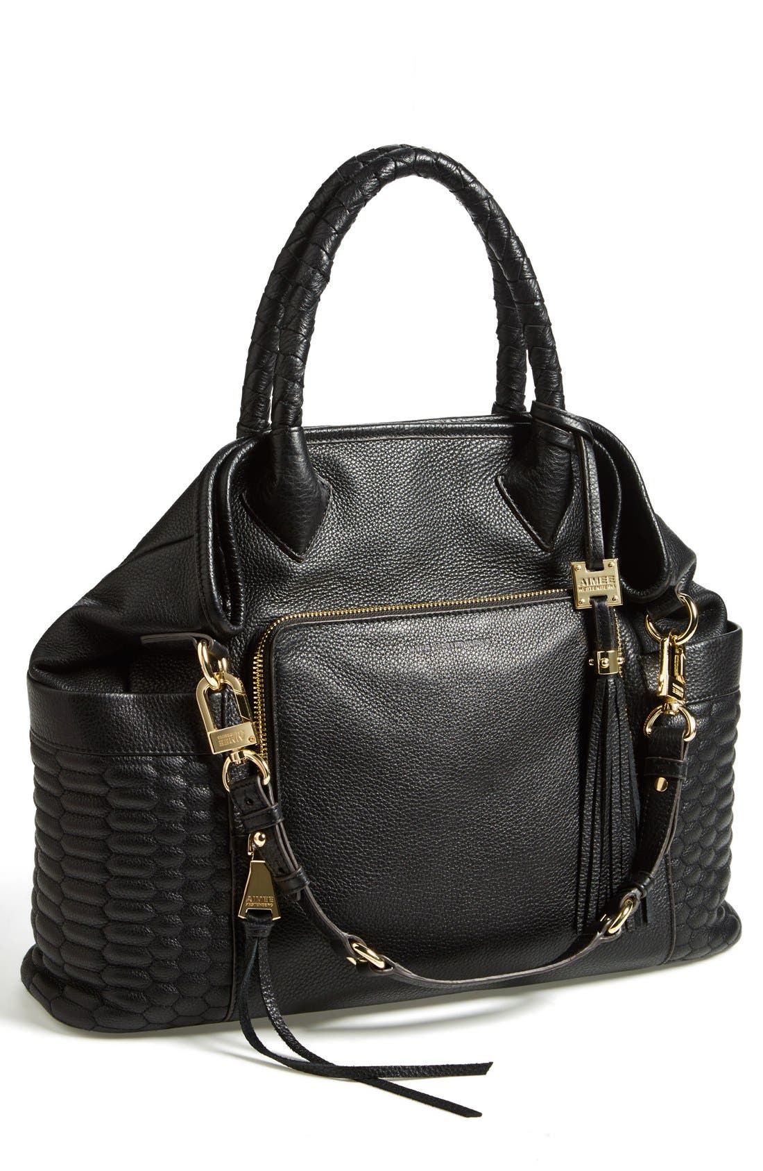 Kestenberg 'Maria' Convertible Shoulder Tote, Main, color, BLACK