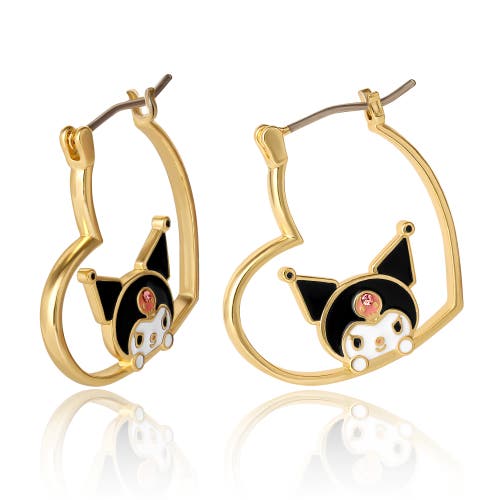 Hello Kitty Gold-tone Flash-plated Earrings In Multi