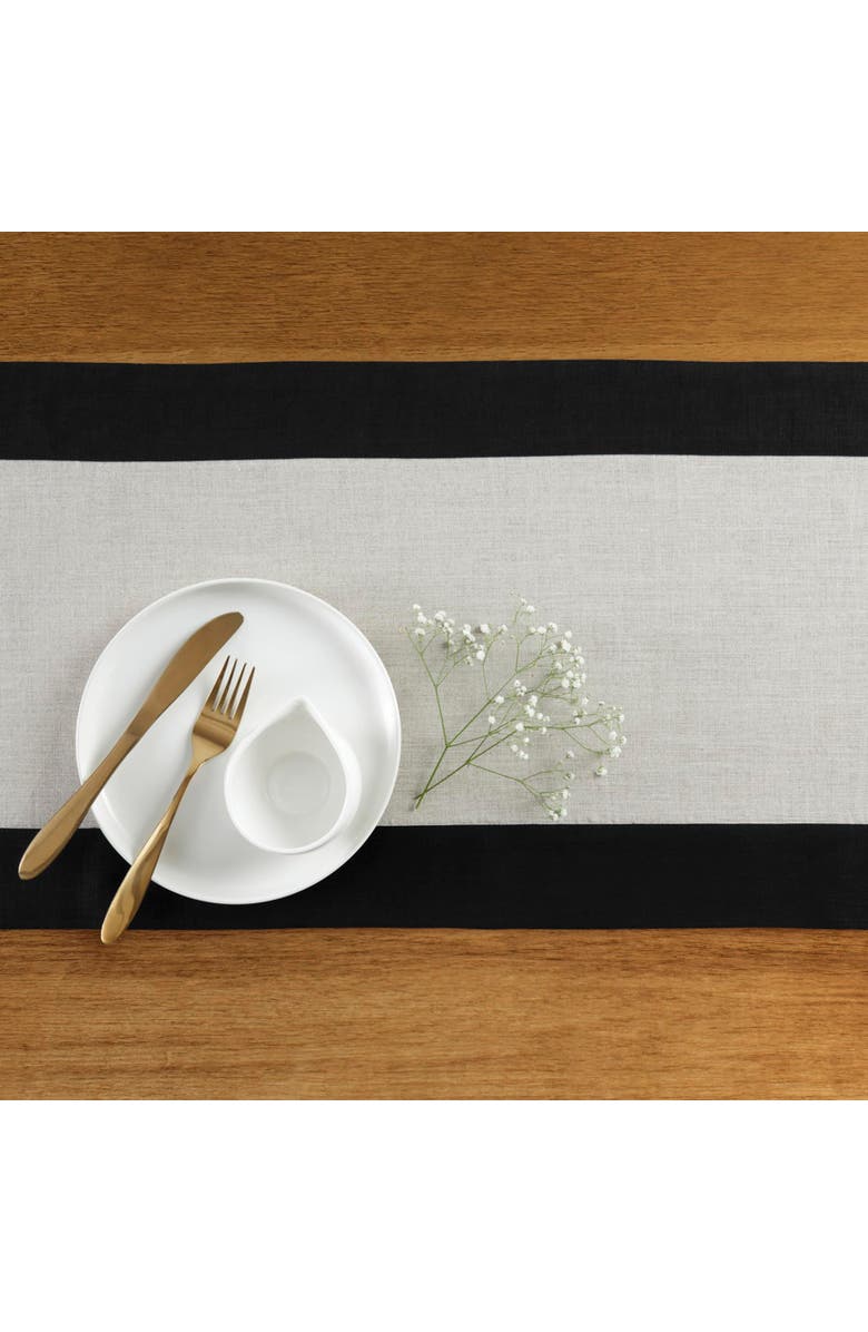 Solino Home Linen Table Runner - Contempo, Alternate, color, Black And Natural