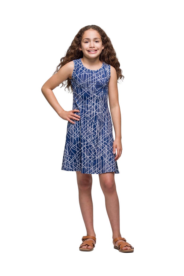 Navy Sleeveless Pockets Dress, Main, color, Blue Multi