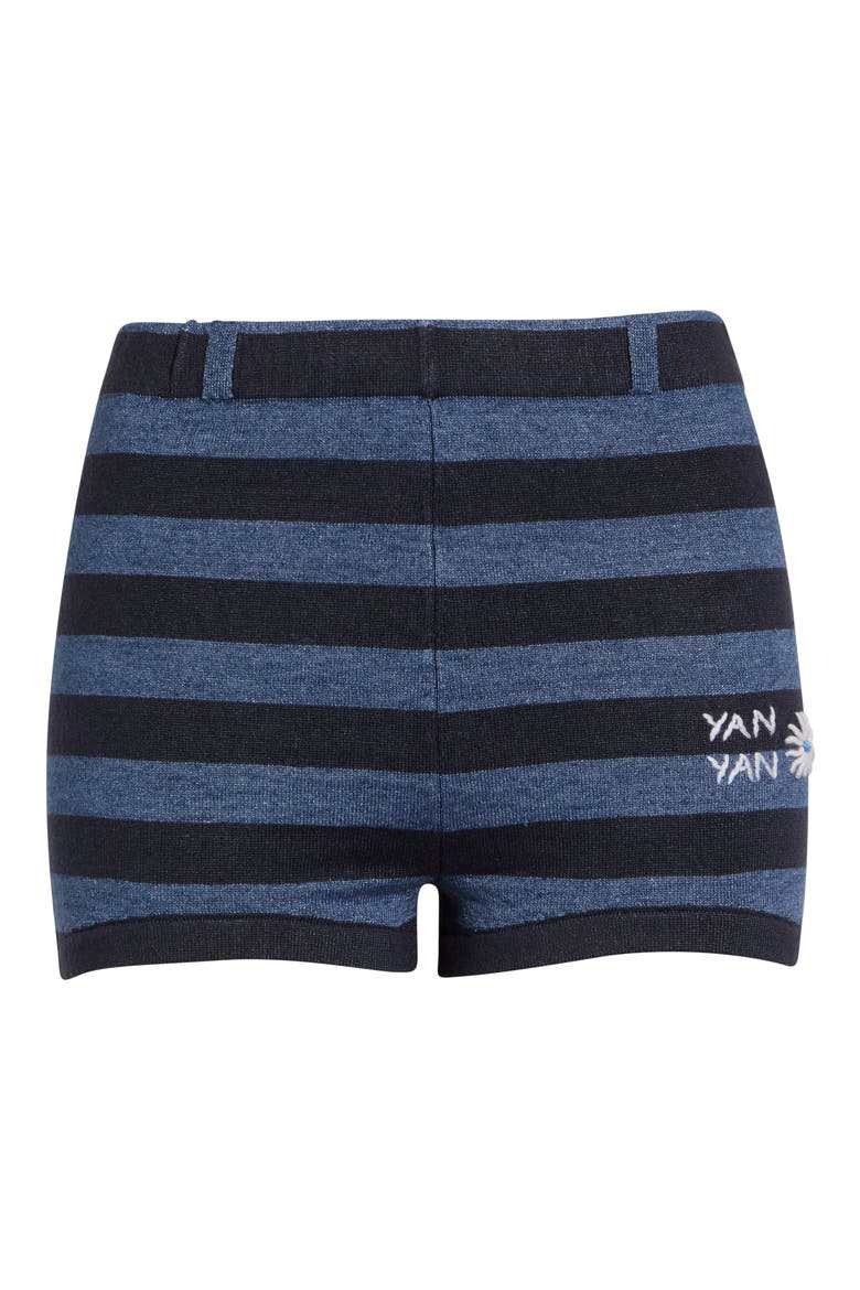 Daisy Linen Blend Sweater Shorts, Alternate, color, DENIM