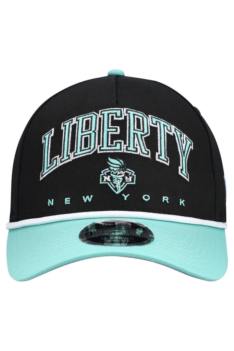 Men's New Era Black New York Liberty Bold Arch COOLERA 9FORTY A-Frame M-Crown Adjustable Hat, Alternate, color, Black