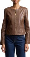 Bagatelle Basketweave Detail Leather Jacket