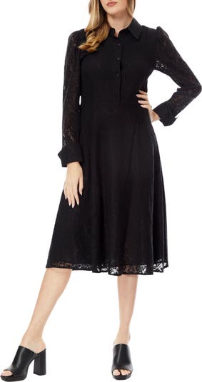 BY DESIGN Ellen Lace Long Sleeve Shirtdress | Nordstromrack