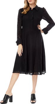 BY DESIGN Ellen Lace Long Sleeve Shirtdress