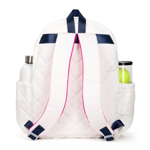 Ame & Lulu Jr. Love Tennis Backpack In White