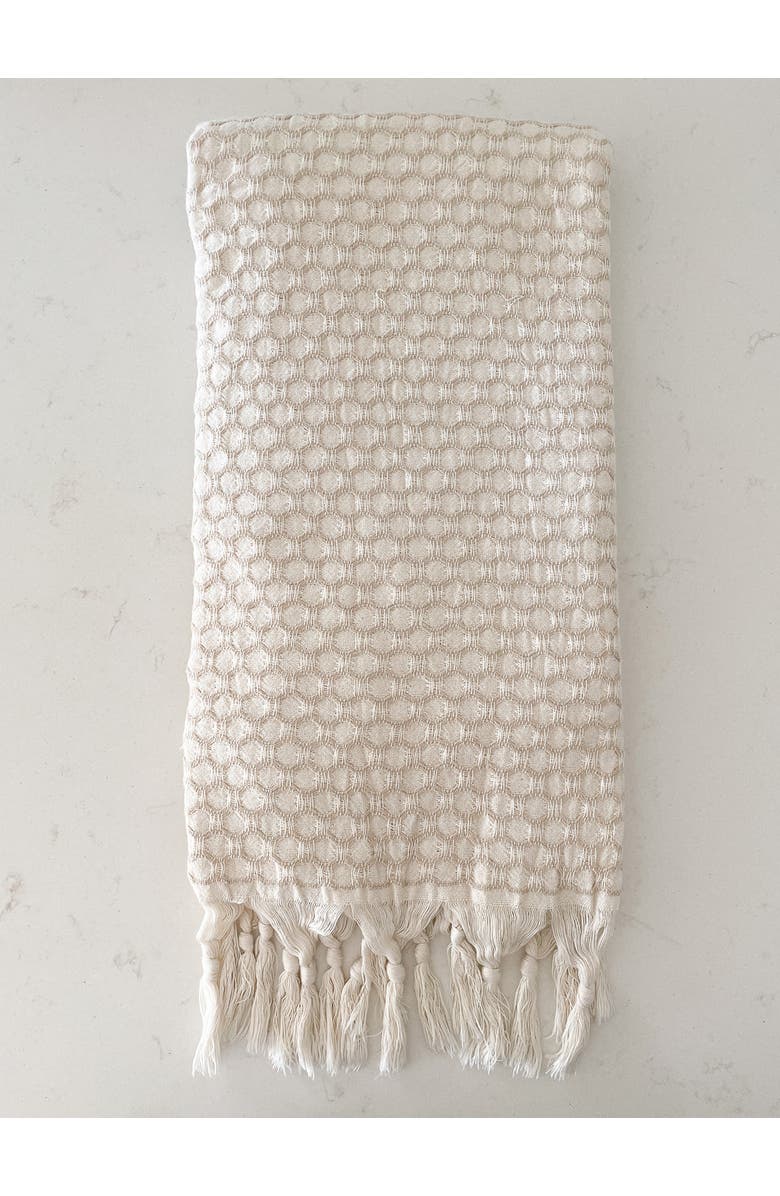 Anaya Beach Wave Turkish Cotton Beach Towel, Main, color, Beige