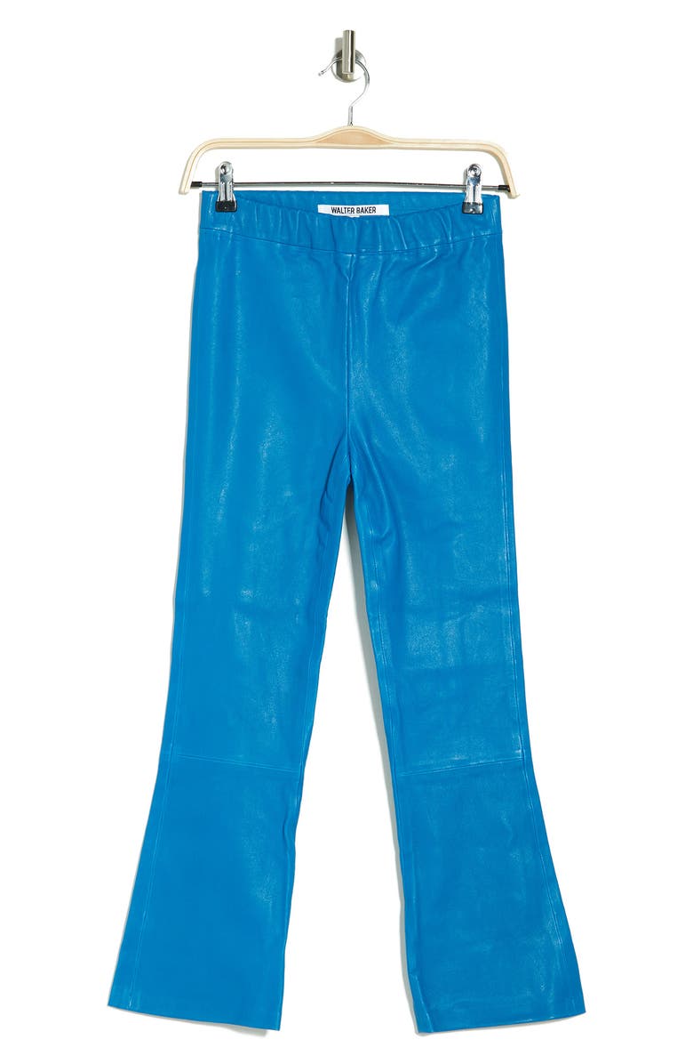 Walter Baker Lori Lamb Leather Crop Pants, Alternate, color, Bright Blue