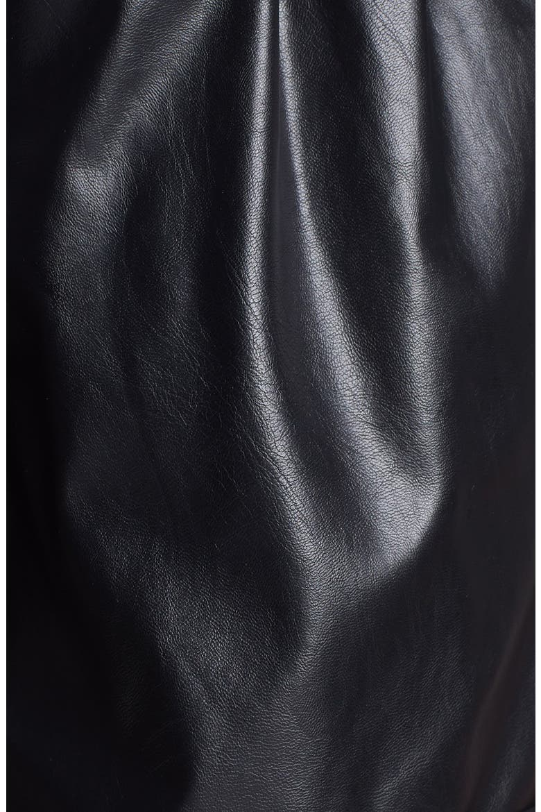 Faux Leather Bermuda Shorts, Alternate, color, BLACK