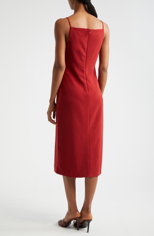 Staud Una Tailored Midi Dress In Rouge