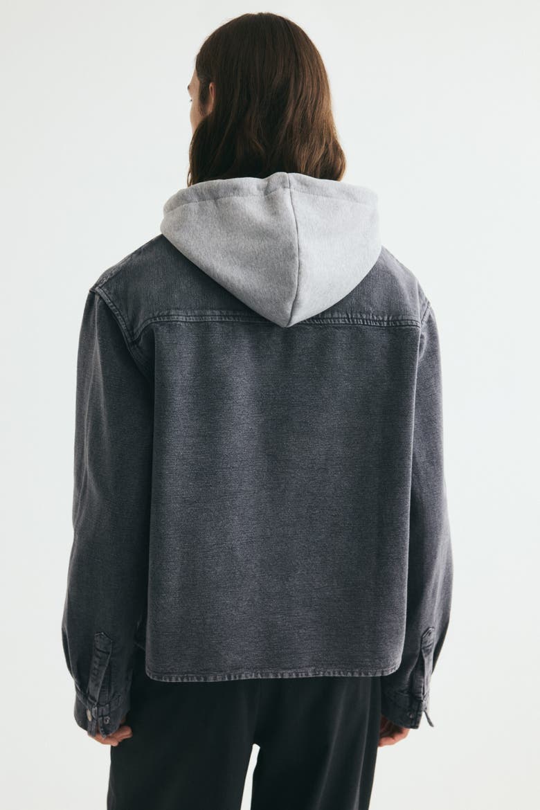 Hooded Overshirt, Alternate, color, Dark denim gray