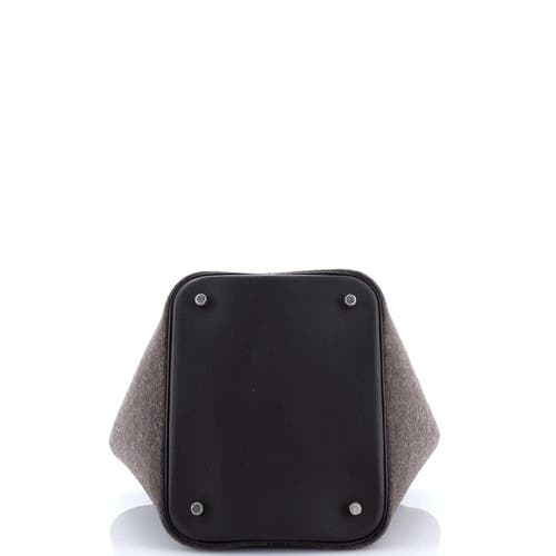 Pre-owned Hermes Hermes Picotin Lock Bag Felt With Leather Mm In Gray