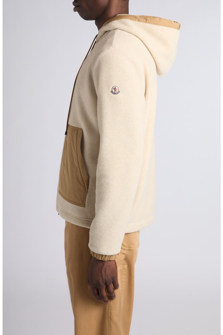 Mixed Media Zip Hoodie, Alternate, color, GOLDEN SAND