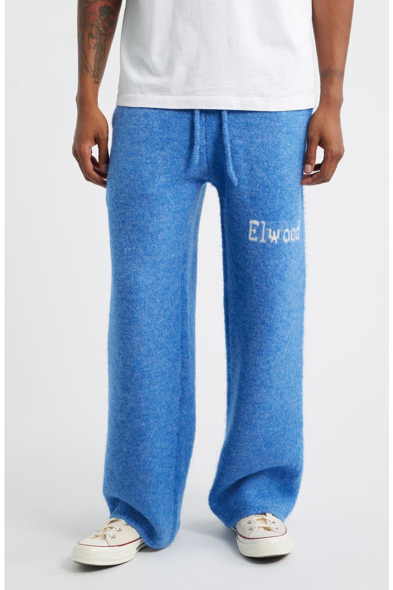 Intarsia Logo Baggy Sweatpants, Main, color, TRUE BLUE