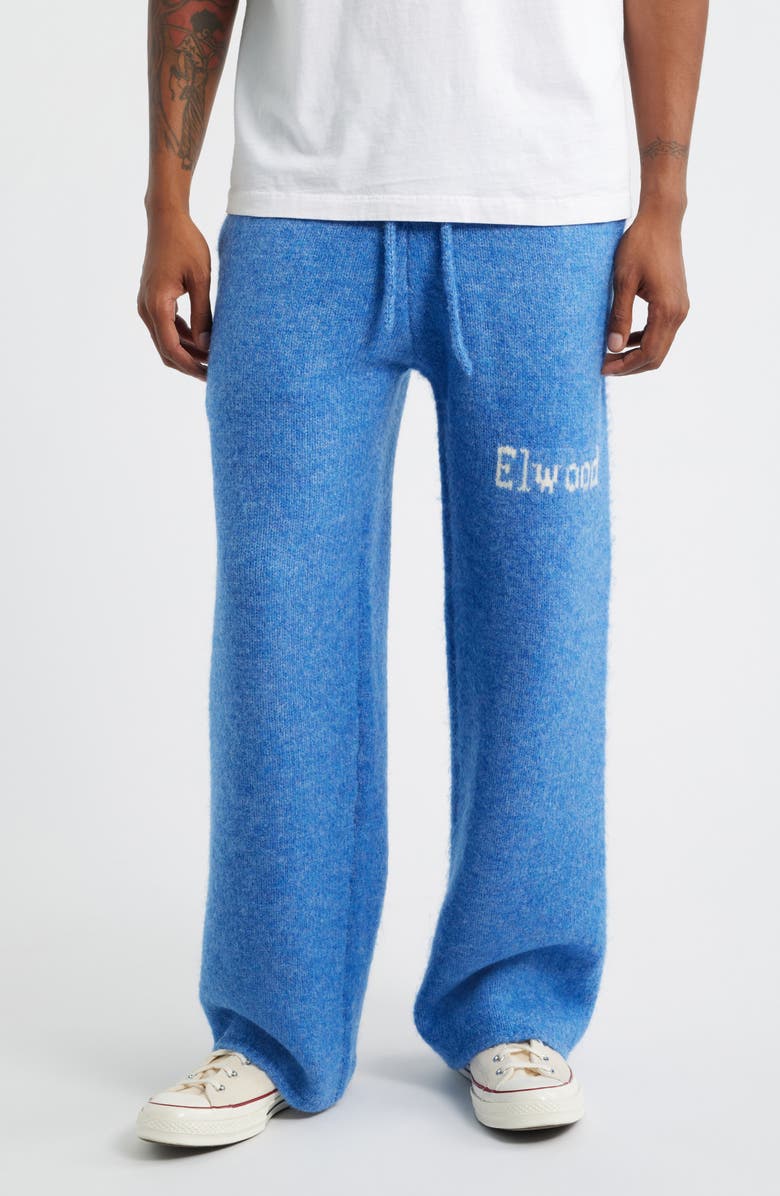 Elwood Intarsia Logo Baggy Sweatpants, Main, color, Blue