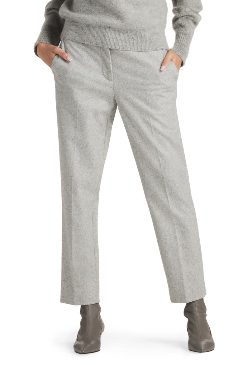 Melange Stretch Wool Flannel Pants, Main, color, LIGHT HEATHER GRAY