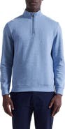 Bugatchi Chevron Quarter Zip Cotton Blend Pullover