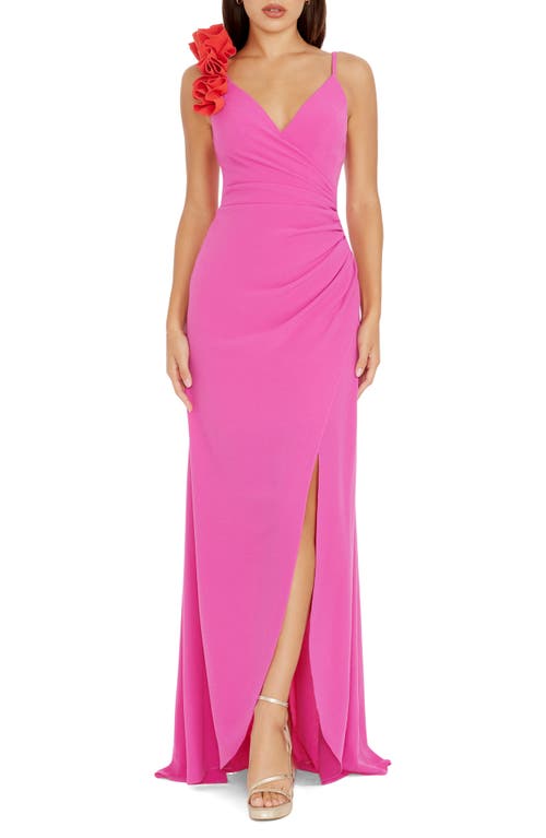 DRESS THE POPULATION DRESS THE POPULATION CAMELIA RUFFLE DETAIL GOWN