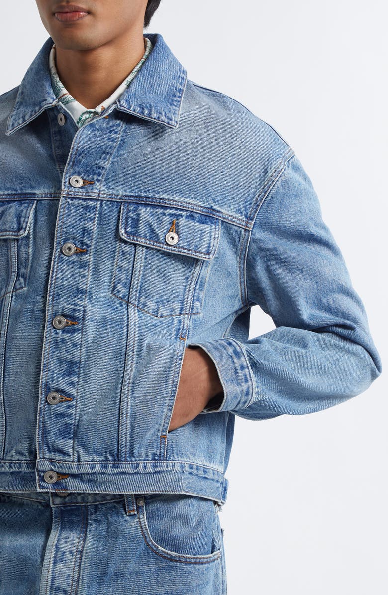 Jacquemus La Veste de-Nîmes Denim Trucker Jacket, Alternate, color, Blue/ Tabac