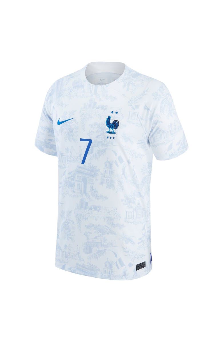 Nike Men's Nike Antoine Griezmann White France National Team 2022/23 Away Breathe Stadium Replica Jersey, Alternate, color, 