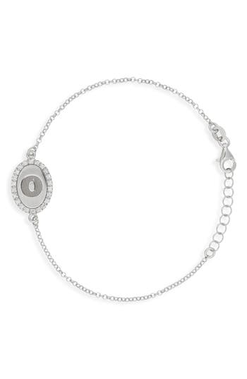 Meshmerise Diamond Initial Disc Bracelet In Metallic
