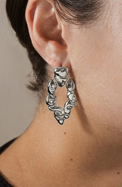 Sterling Forever Tali Molten Metal Chunky Drop Earrings In Silver