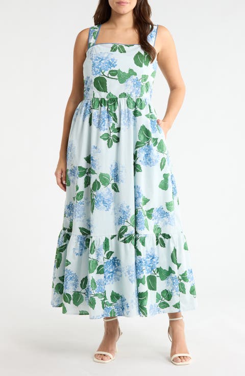 Mirla Floral Print Sleeveless Midi Dress (Plus)