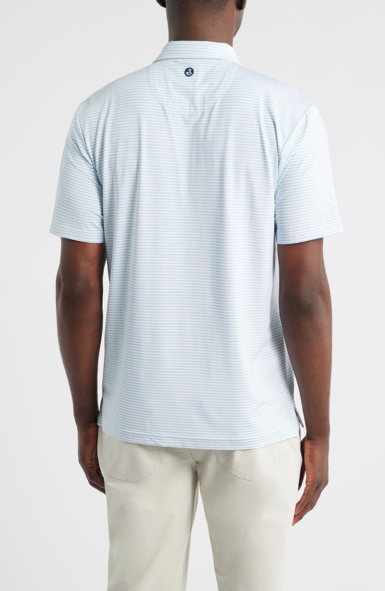 Swannies Smith Stripe Performance Golf Polo, Alternate, color, Sky-White