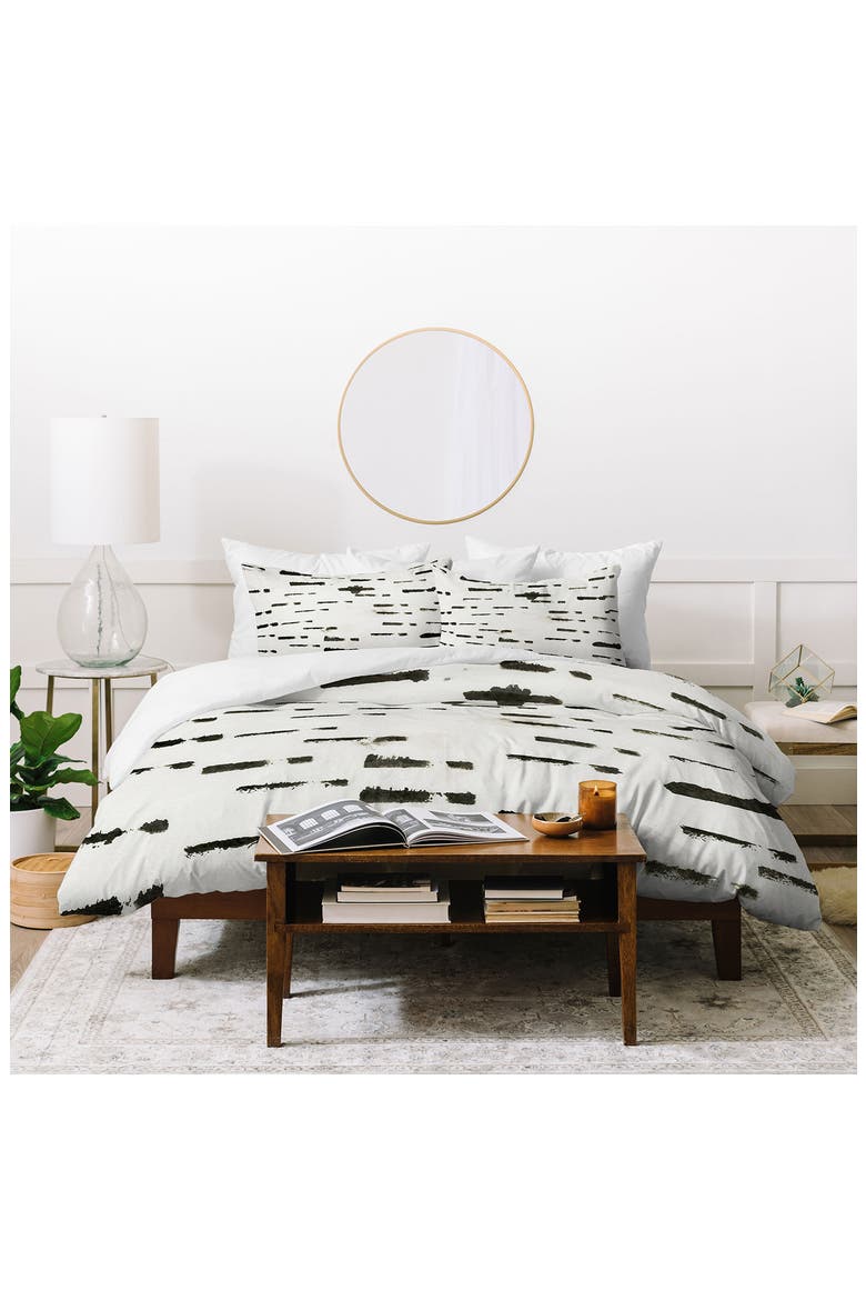 Iris Lehnhardt Wabi Sabi Duvet Cover & Sham Set, Main, color, BLACK/ WHITE