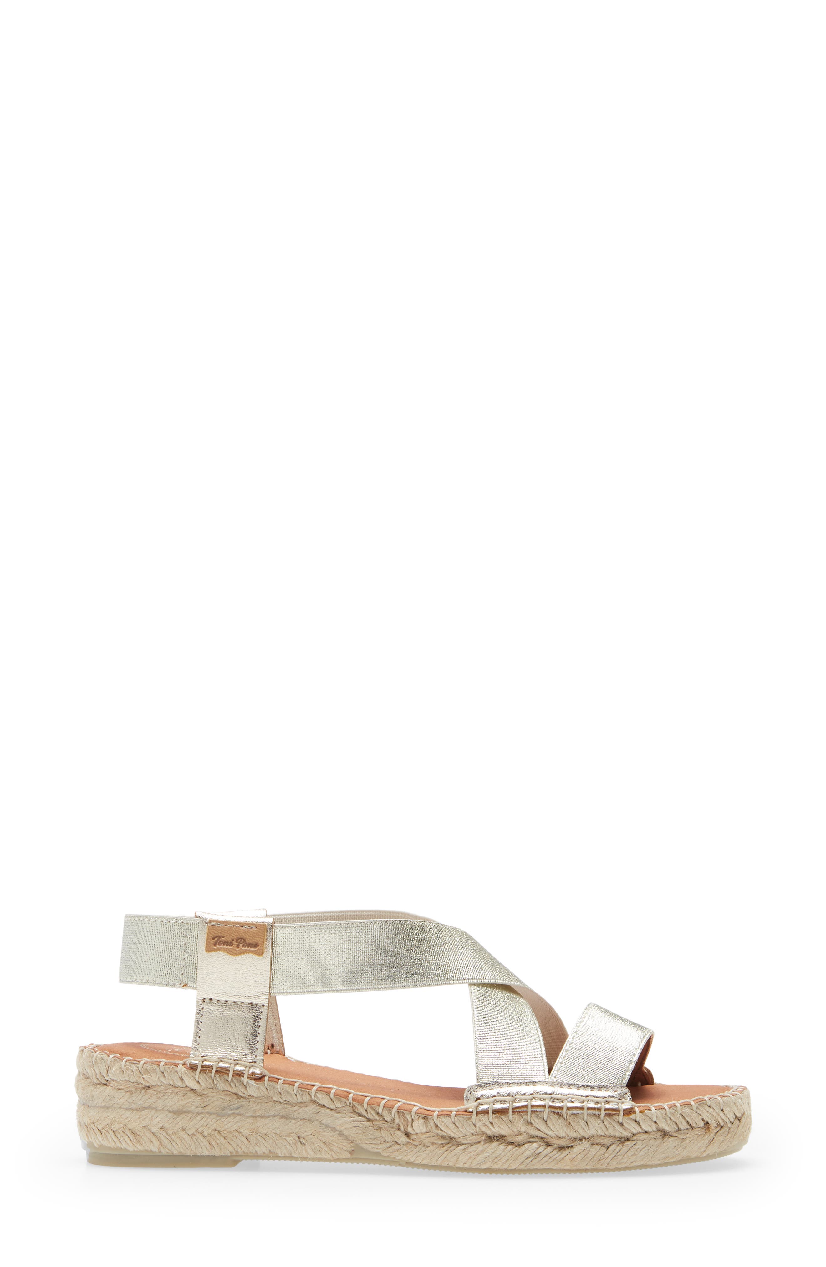Toni Pons Eire Wedge Sandal, Alternate, color, Platinum Leather