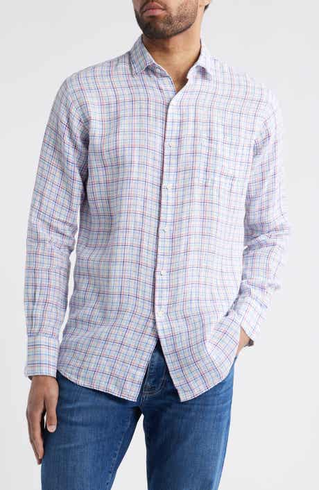 Peter Millar Clambake Plaid Linen Button-Up Shirt