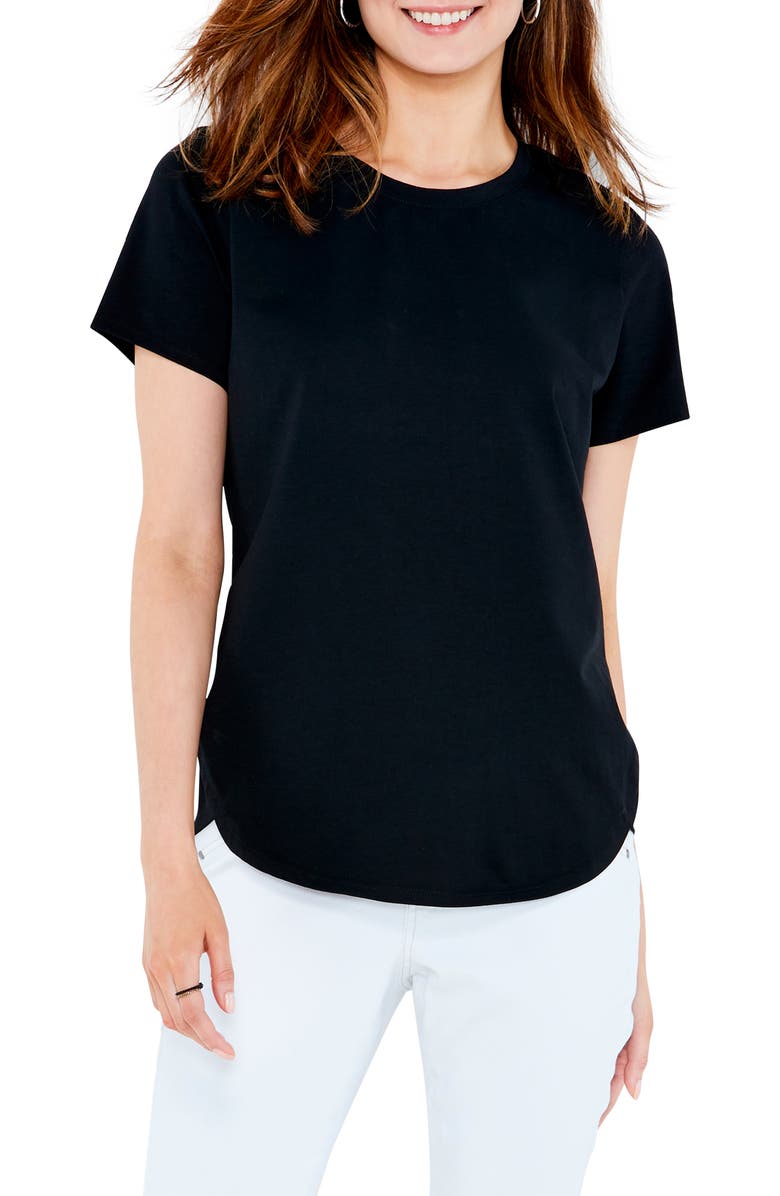 NZT by NIC+ZOE Stretch Cotton Shirttail T-Shirt, Main, color, Black Onyx