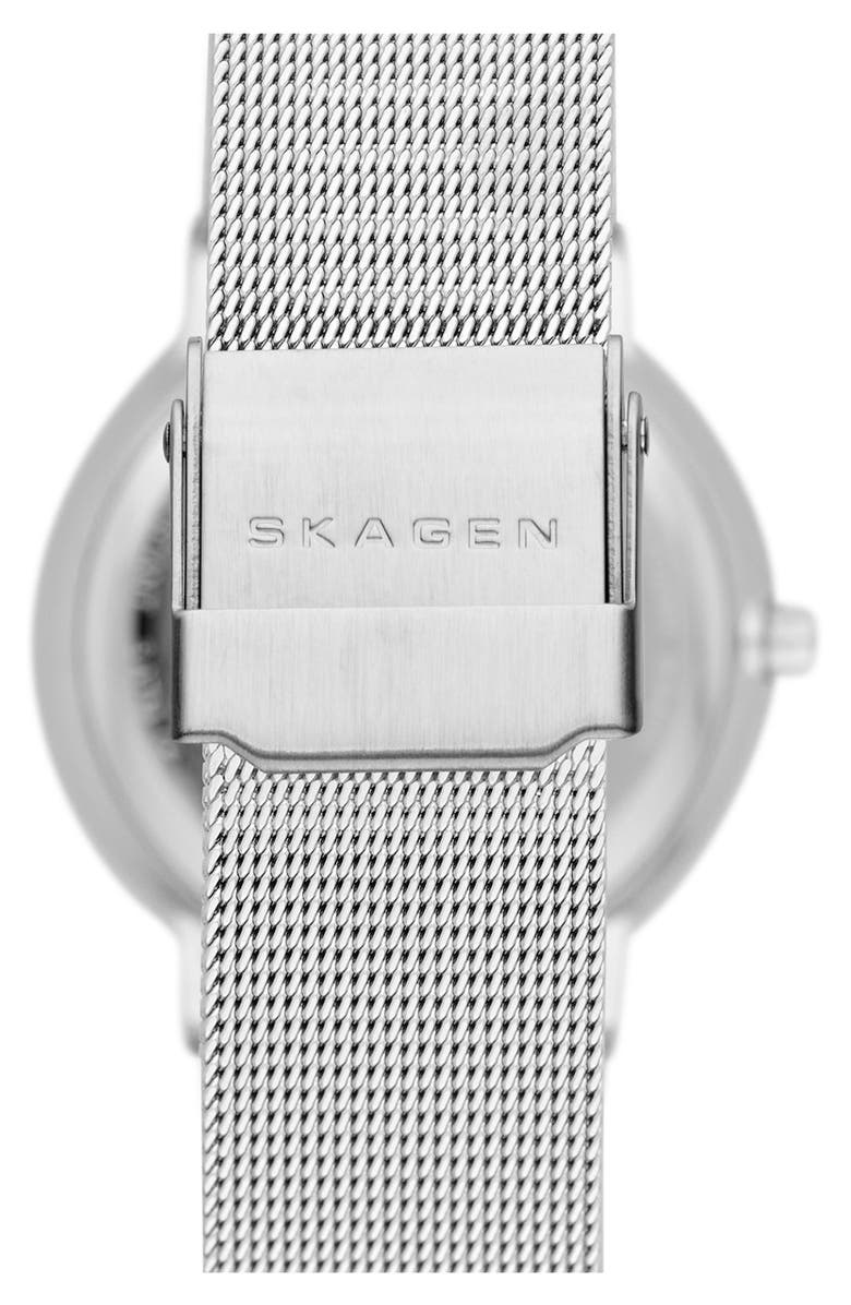 Skagen 'Nicoline' Round Mesh Strap Watch, 32mm, Alternate, color,
