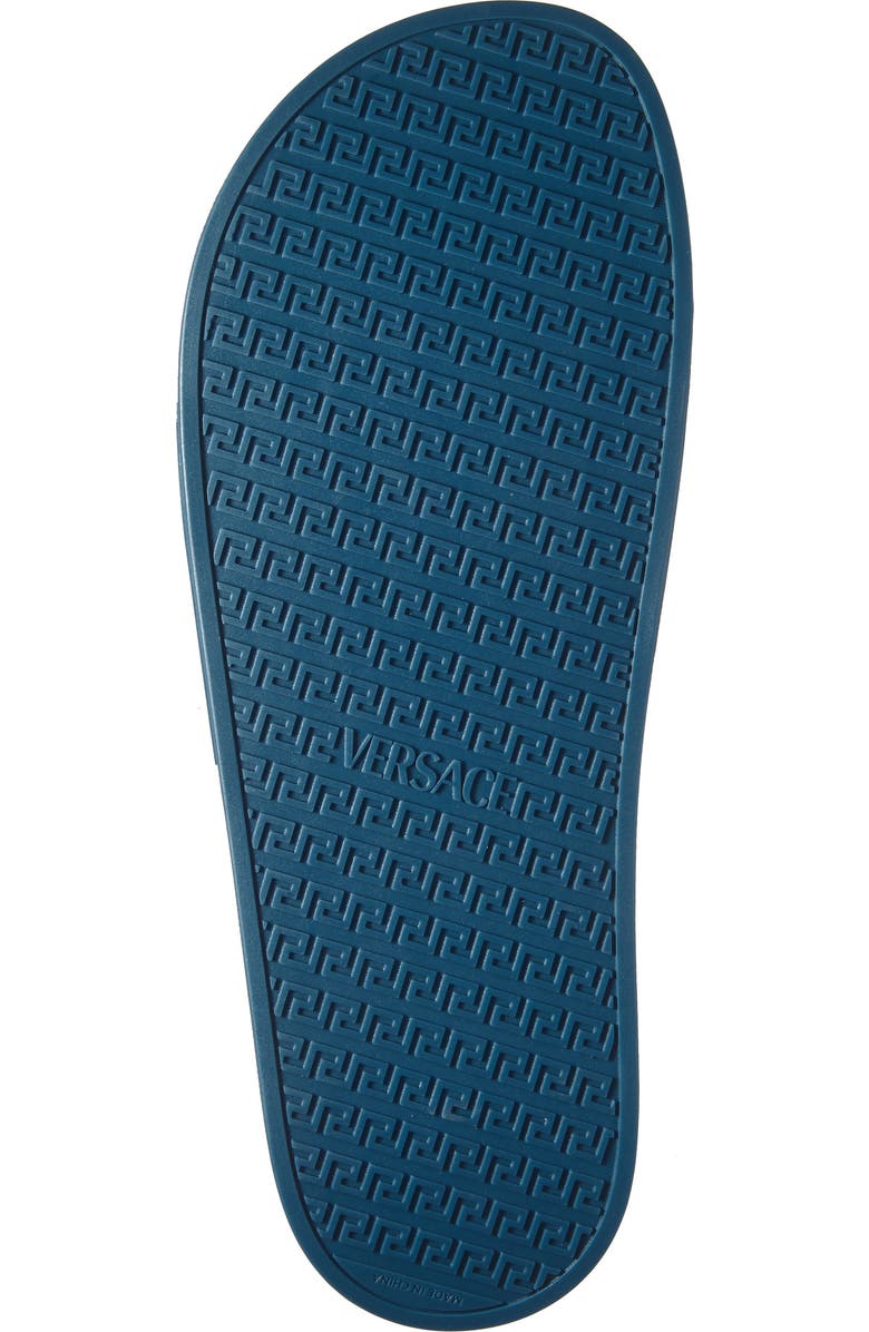 Versace La Medusa Slide Sandal, Alternate, color, Petrol Blue Gold