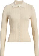 Open Edit Metallic Collared Cardigan
