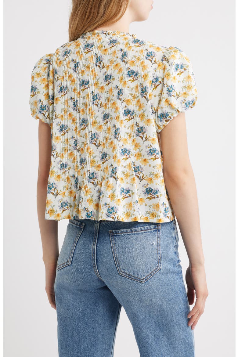 Millie Puff Sleeve Organic Cotton Top, Alternate, color, NARCISSUS BLOOM
