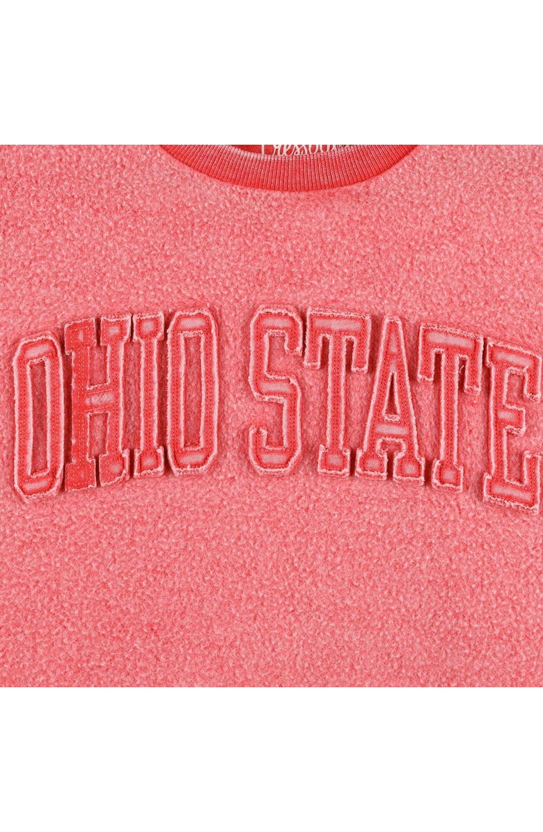 PRESSBOX Women's Pressbox  Scarlet Ohio State Buckeyes Ponchoville Pullover Sweatshirt, Alternate, color, Scarlet