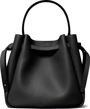 トートバッグ TORY BURCH Black Leather Romy Bucket Bag Romy Tote: Women's Designer Tote Bags | Tory Burch