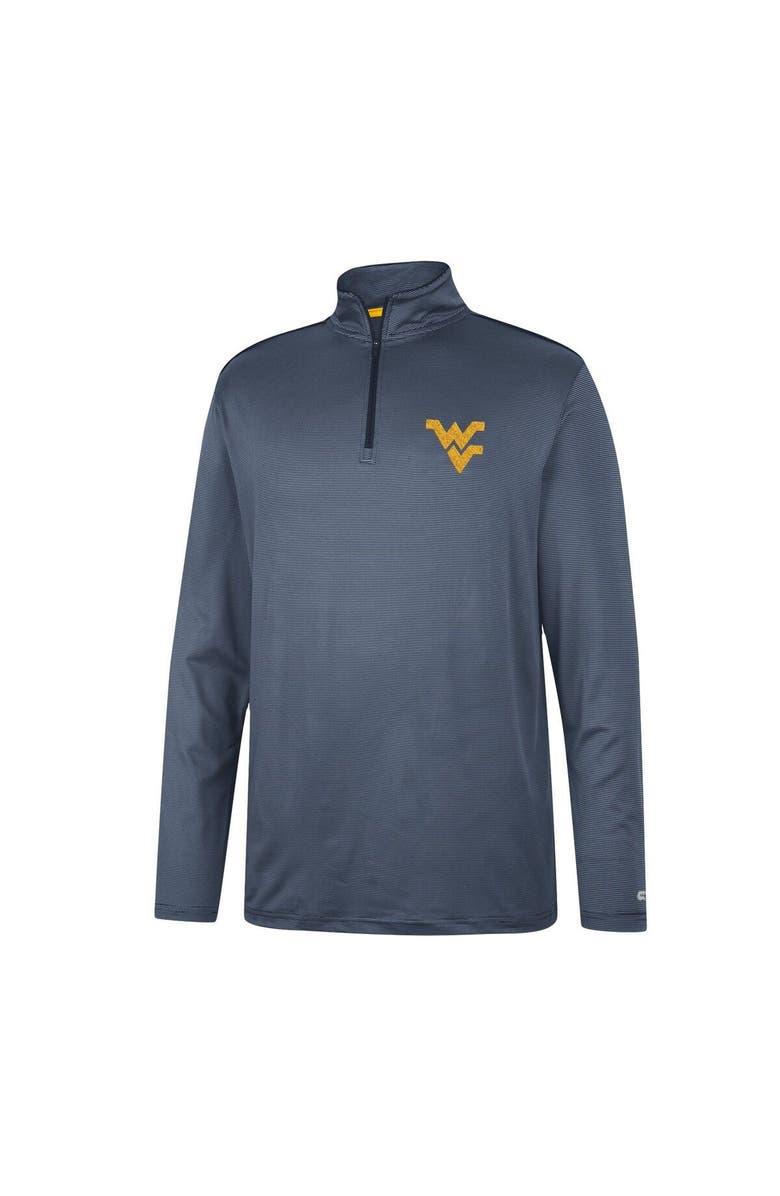 COLOSSEUM Men's Colosseum Navy West Virginia Mountaineers Logo Quarter-Zip Windshirt, Alternate, color,