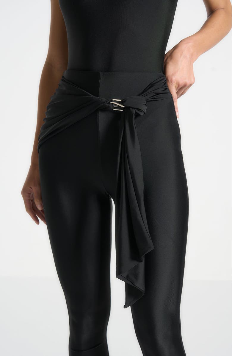 Manière De Voir Draped Hardware Detail Leggings, Alternate, color, 