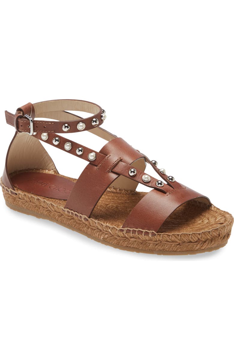 Jimmy Choo Denise Studded Espadrille Sandal, Main, color,