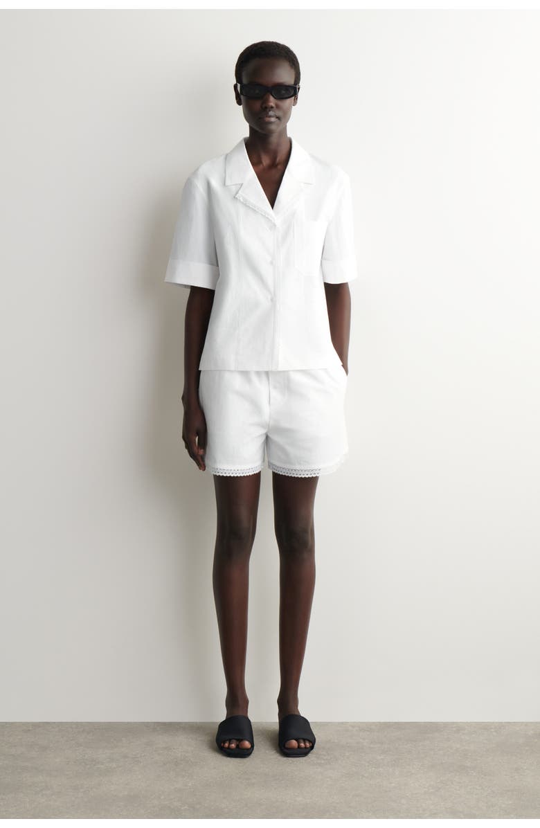 COS Lace-trimmed Resort Shirt, Alternate, color, White