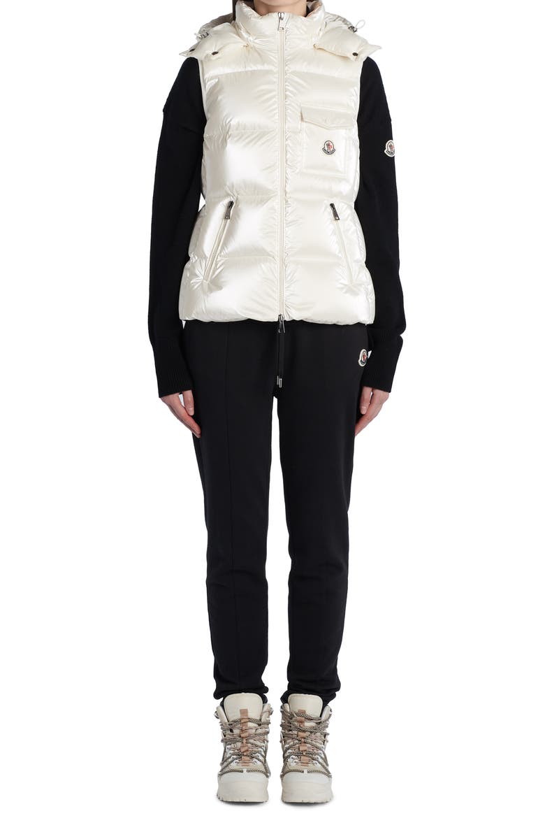 Diotis Hooded Down Puffer Vest, Alternate, color, NATURAL