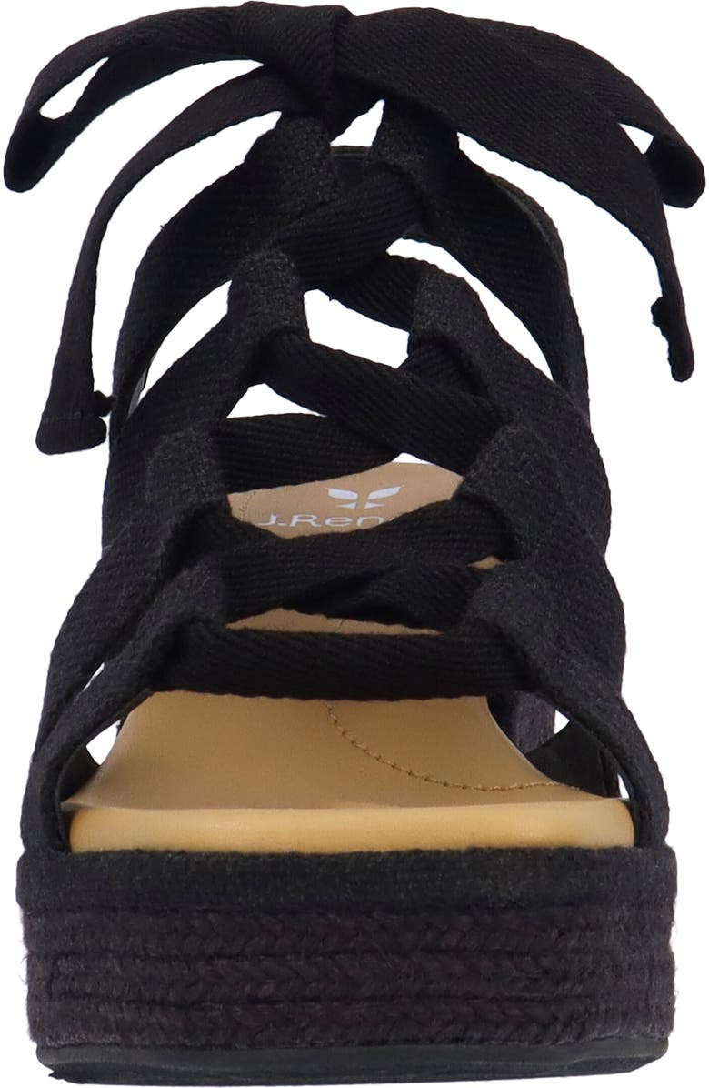 J. Reneé Garlynn Lace-Up Platform Wedge Sandal, Alternate, color, Black