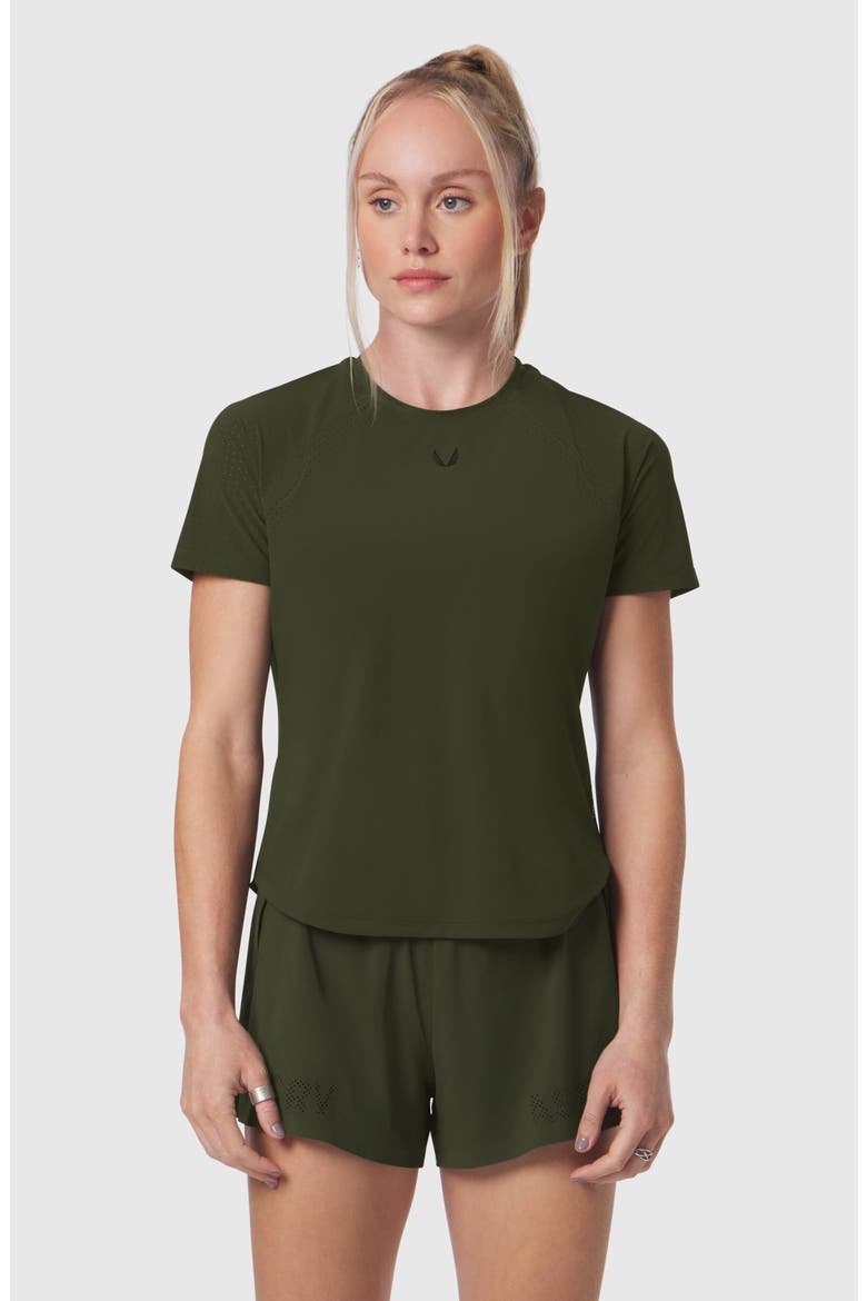 Laser Vent Established Tee, Main, color, Olive