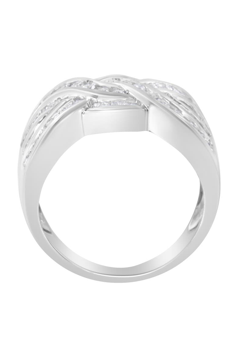 10K White Gold 1.0 Cttw Diamond Inlay Bypass Ring, Alternate, color, White Gold