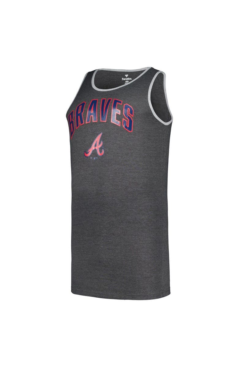 PROFILE Men's Profile Heather Charcoal Atlanta Braves Big & Tall Arch Over Logo Tank Top, Alternate, color, 