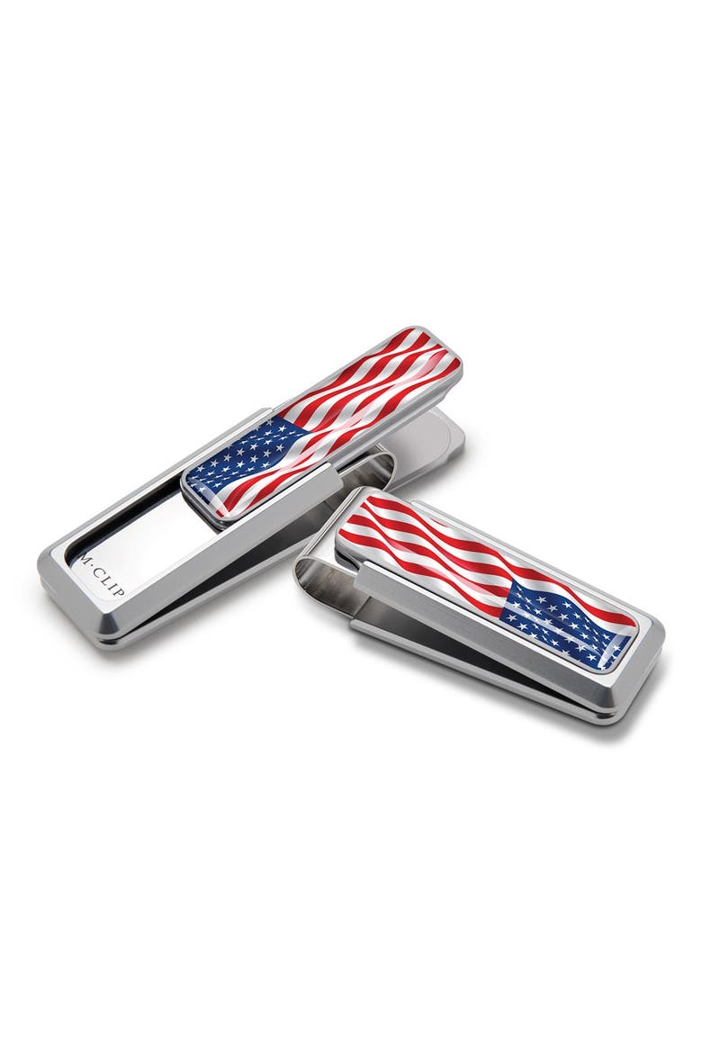 American Flag Money Clip, Main, color, NATURAL/ RED/ WHITE/ BLUE
