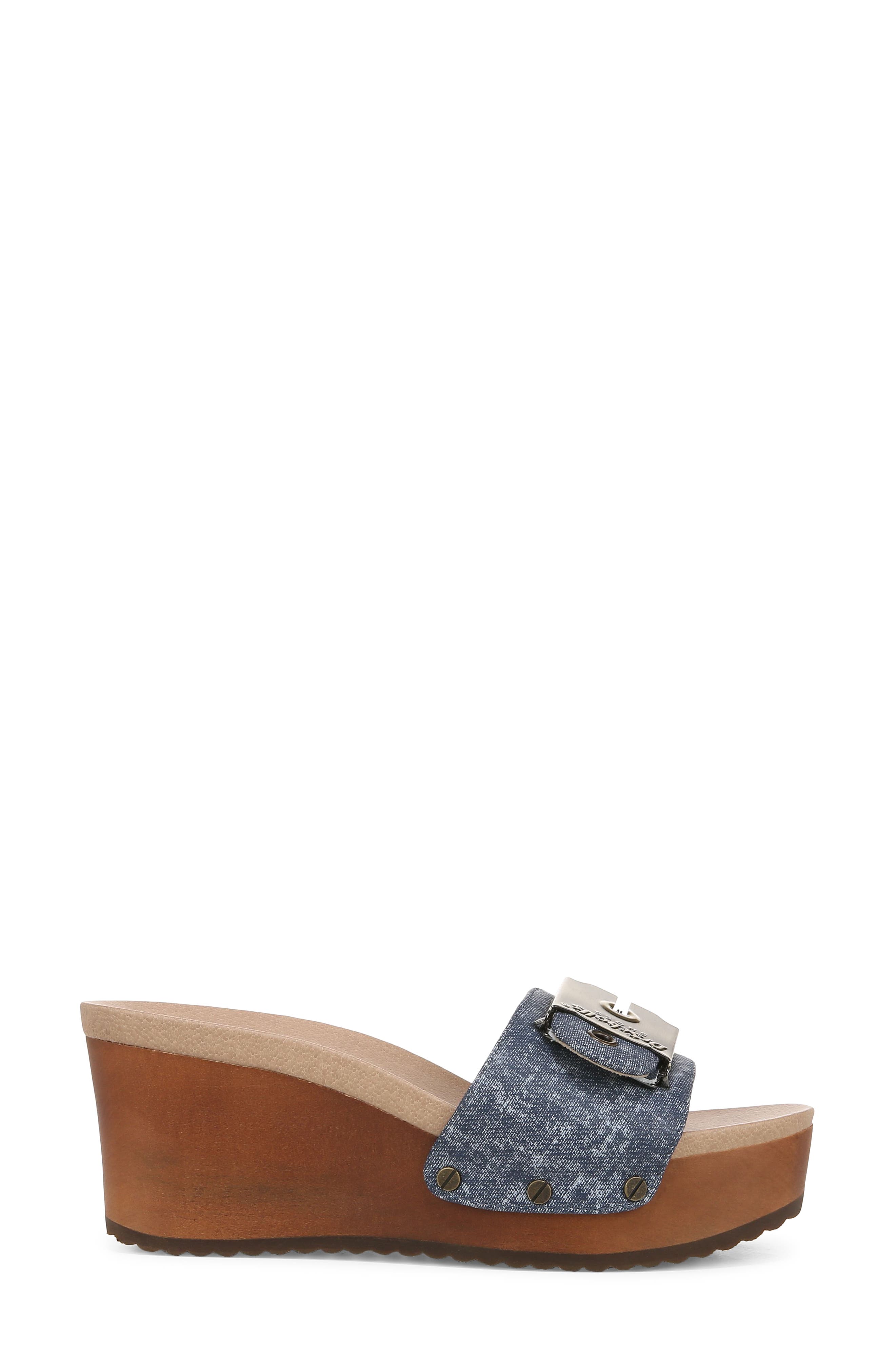 Dr. Scholl's Original Life Wedge Sandal, Alternate, color, Dark Blue Denim